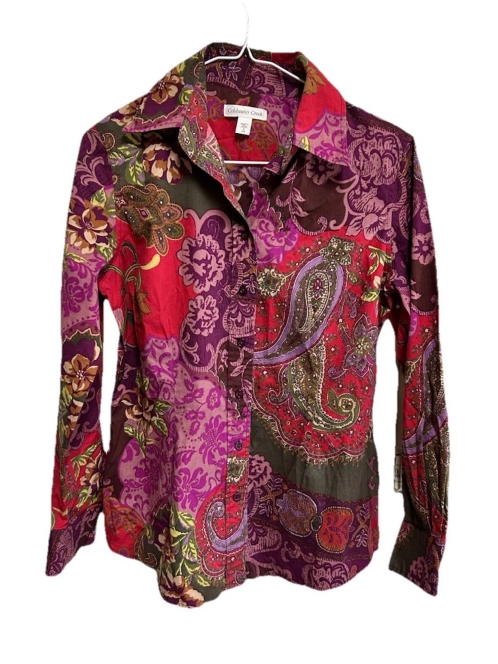 Coldwater Creek Shirt Size Small paisley Cotton stretch Classic
Preppy